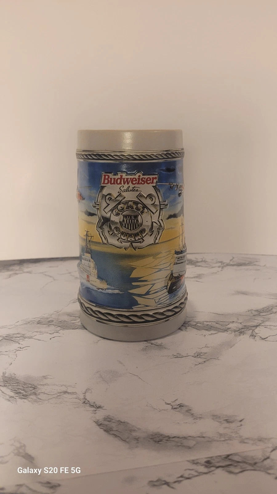 1996 Budweiser Military Series Coast Guard Stein with Box & Certificate