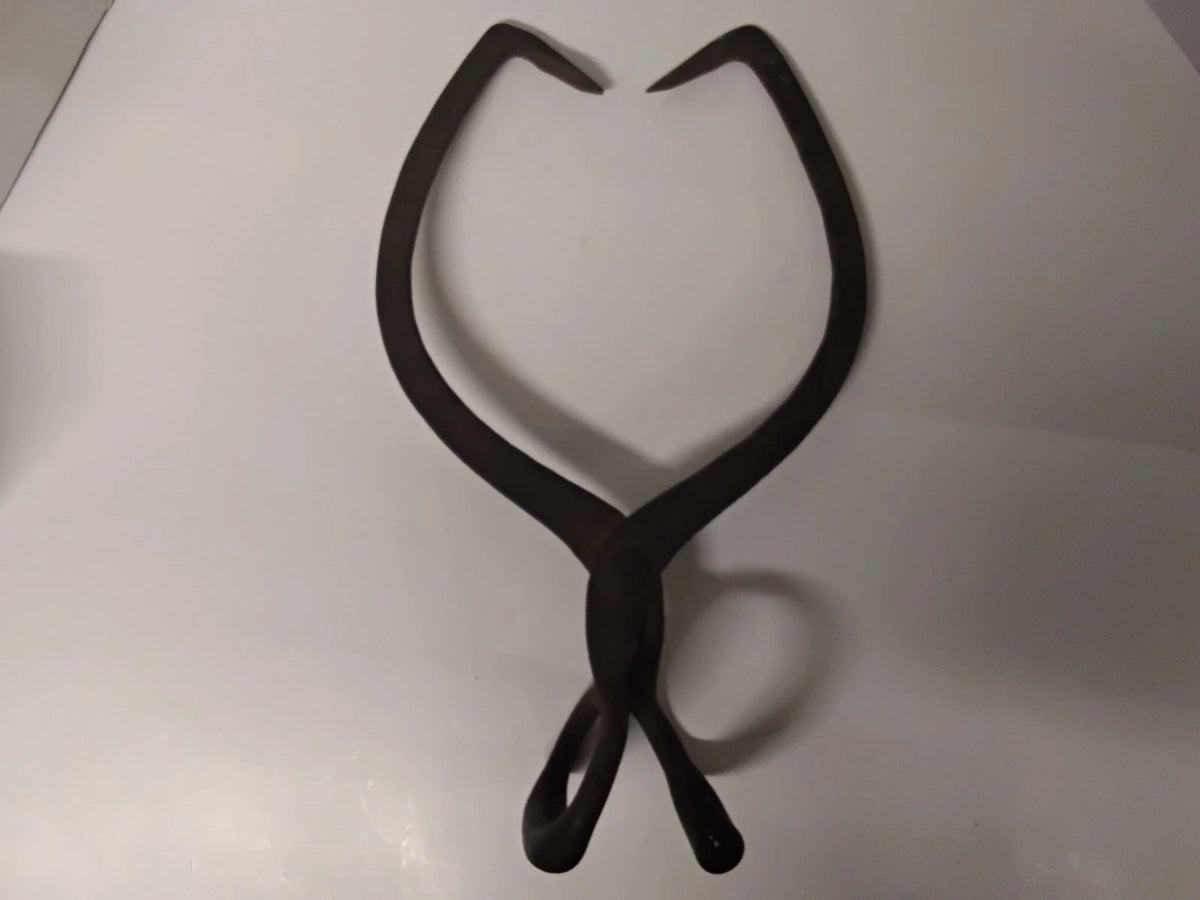Antique Hand-Forged Iron Ice Tongs – Primitive Folk Art Decor