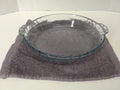 Vintage Marinex Brazil Blue Tinted Glass Fluted Scalloped 10" Pie Dish Plate