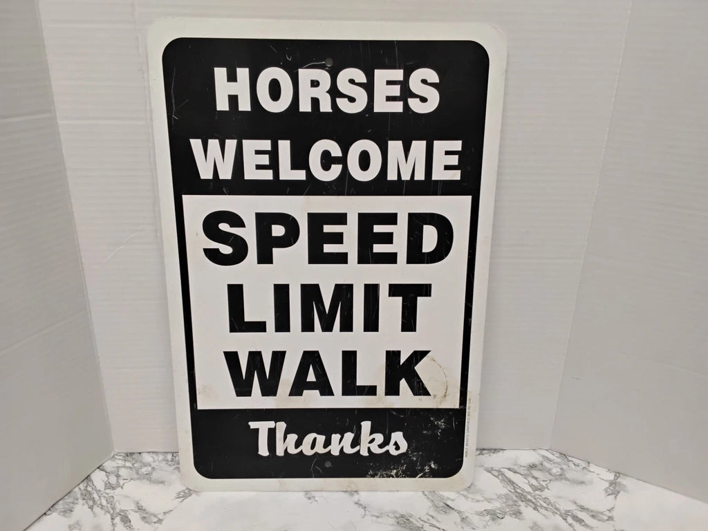 Aluminum Horses Welcome Speed Limit Barn Stable Decor