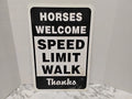 Aluminum Horses Welcome Speed Limit Barn Stable Decor