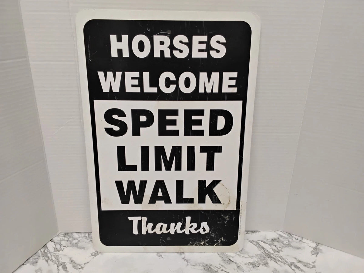 Aluminum Horses Welcome Speed Limit Barn Stable Decor