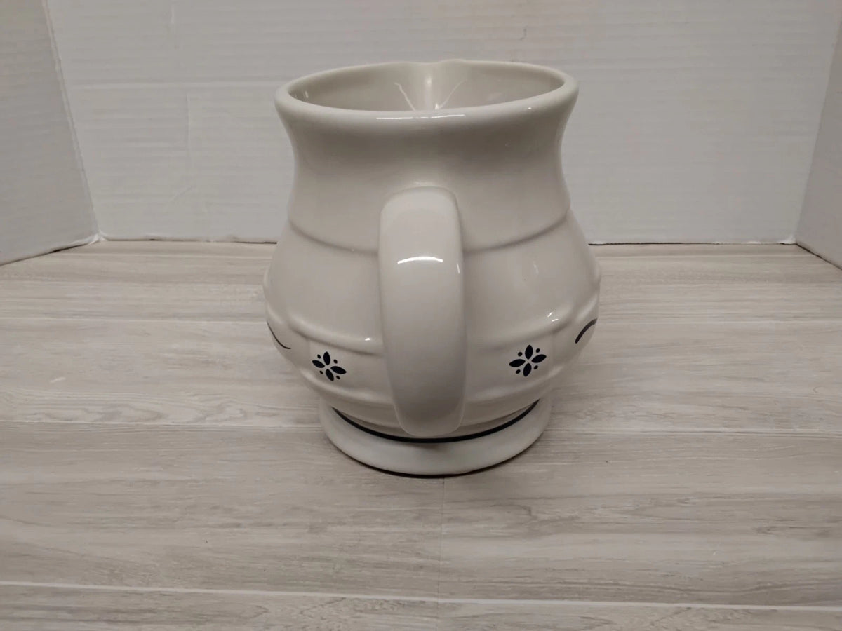 Vintage Longaberger Pottery Woven Traditions Blue Pitcher 1 Quart 32 oz