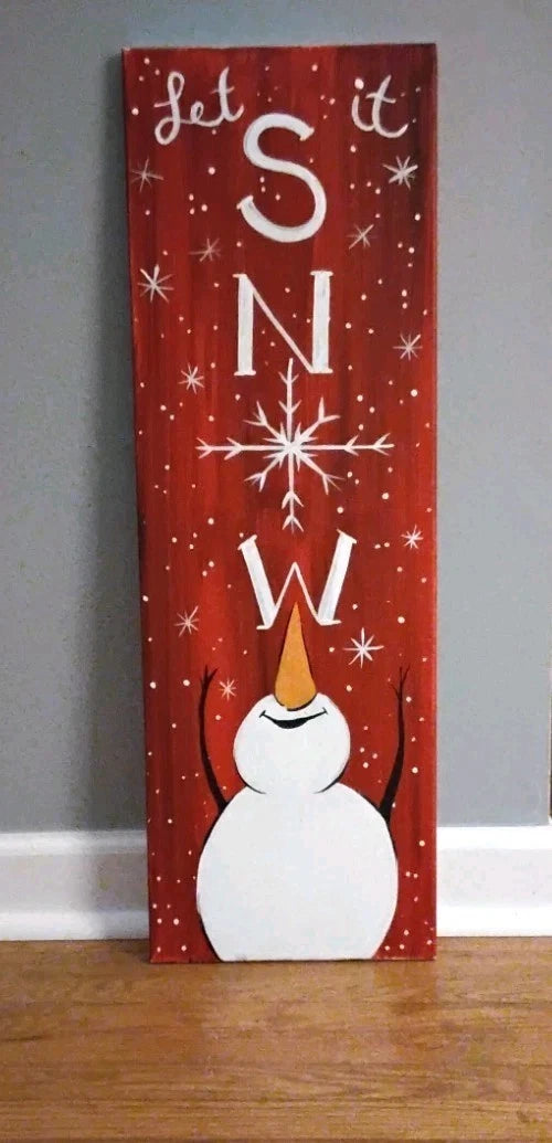 Let It Snow Christmas Canvas Painting