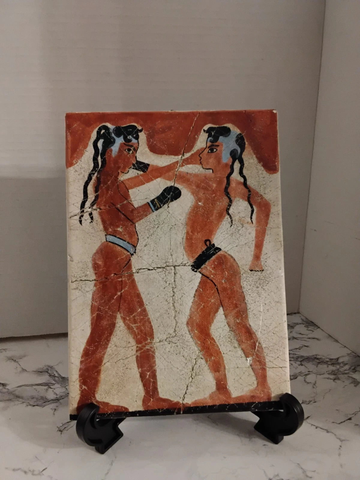 Akrotiri Boxer Fresco (AKA  "Boxing Children") Souvenir Wall Plaque