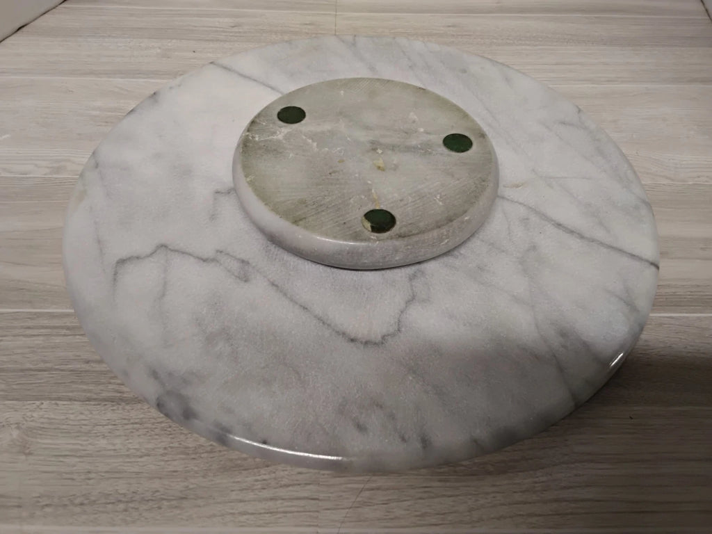 Authentic MCM White Marble lazy Susan Serving Tray