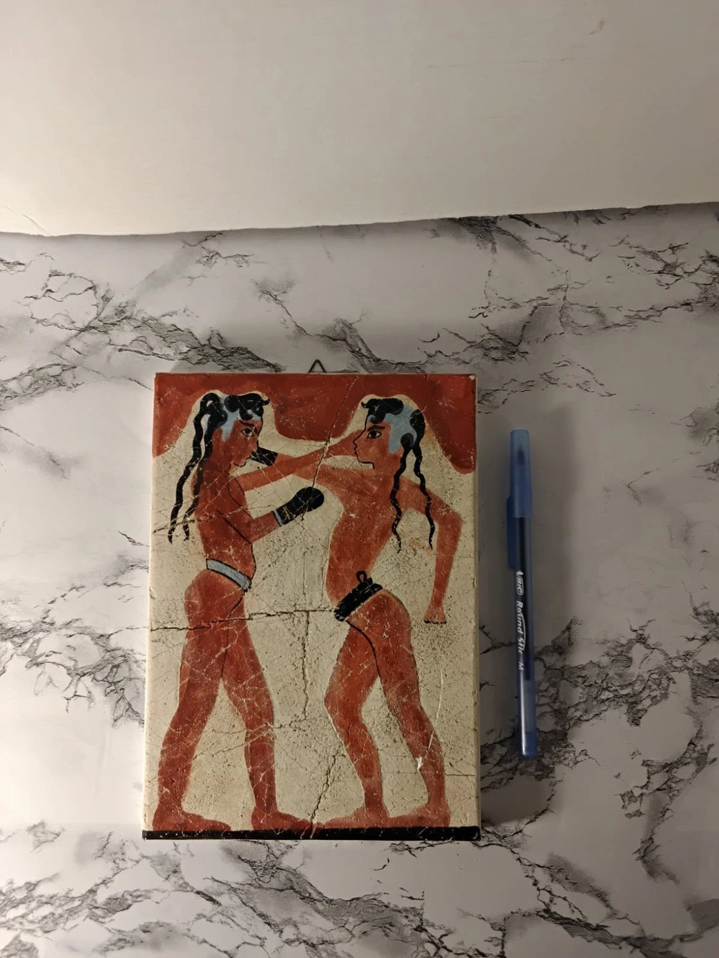 Akrotiri Boxer Fresco (AKA  "Boxing Children") Souvenir Wall Plaque