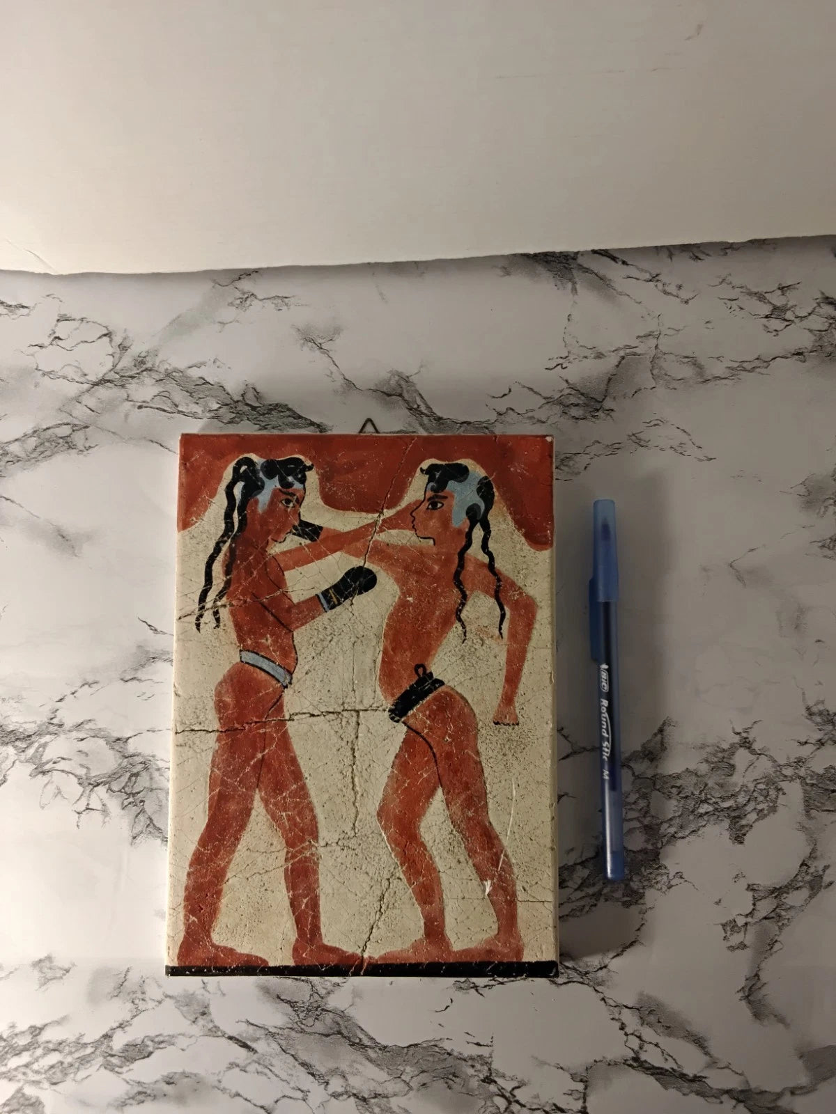 Akrotiri Boxer Fresco (AKA  "Boxing Children") Souvenir Wall Plaque