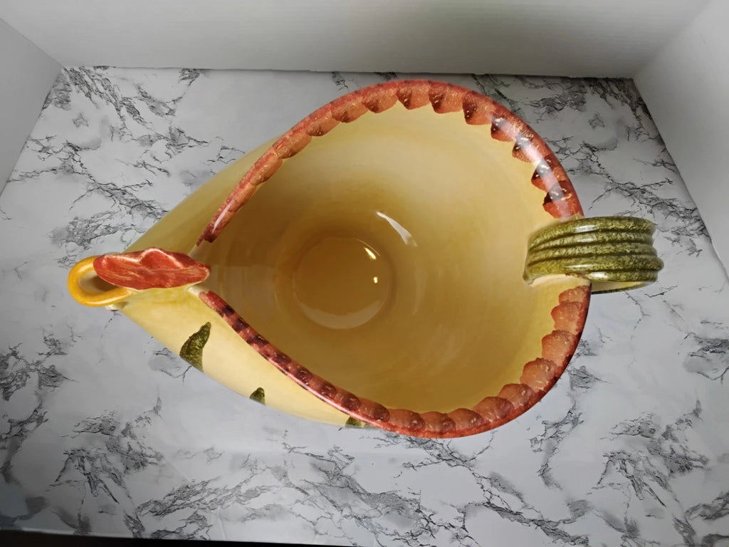 Vintage Italian Folk Art Rooster Gravy Boat/Pitcher