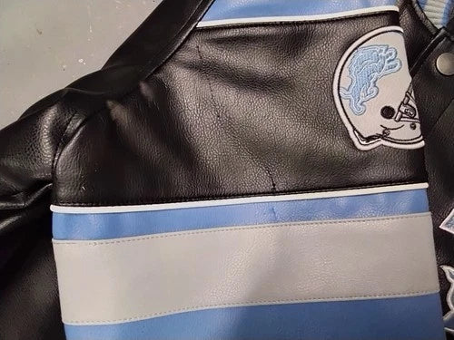2XL Leather Detriot Lions Coat with Tags