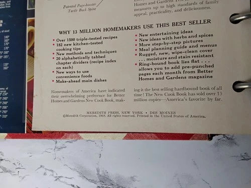 Vintage MCM 1968 Better Homes and Gardens New Cook Book 5 Ring Binder