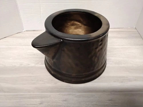 Vintage McCoy Pottery Tea Kettle Cookie Jar Antique Bronze Hammered Ceramic USA