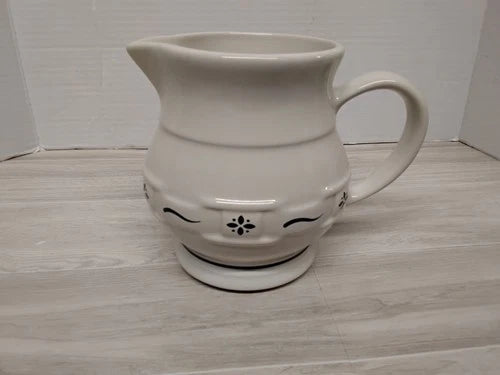 Vintage Longaberger Pottery Woven Traditions Blue Pitcher 1 Quart 32 oz