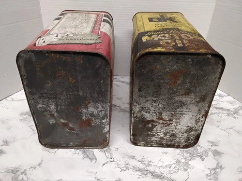 RARE Philadelphia Antique 1930s-1940s Motor Oil Cans Lot - OK & Booster 2 Gallon