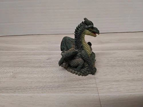 Collectible Ceramatic World 2000 Green Dragon Figurine