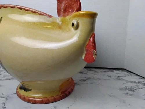 Vintage Italian Folk Art Rooster Gravy Boat/Pitcher