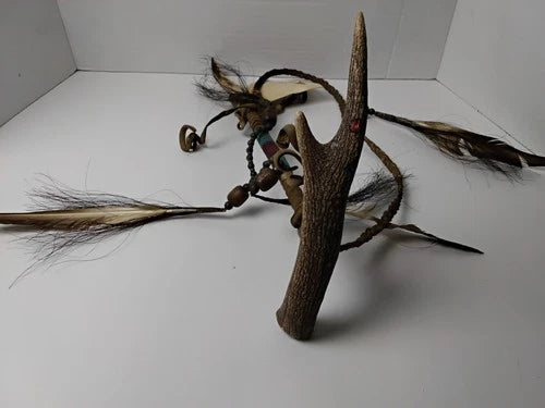Navajo Indian Ceremonial Peace Pipe/ Tomahawk.  Indian Folk Art with COA