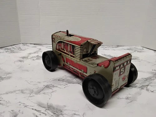 Vintage 1950s Marx #5 Tin Litho Wind Up Tractor Toy