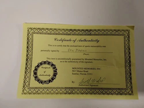 Dan Marino Autographed Miami Dolphins Helmet With Certificate Of Authenticity