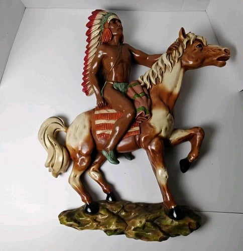 MCM Native American Chieftain Wall Plaque