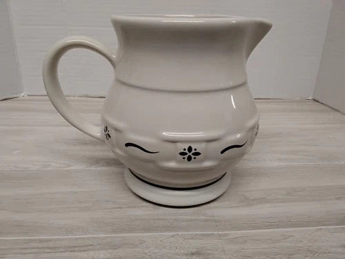 Vintage Longaberger Pottery Woven Traditions Blue Pitcher 1 Quart 32 oz