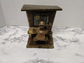 Vintage Copper Metal Piano Player Music Box Figurine Wind Up Steampunk Art 6"