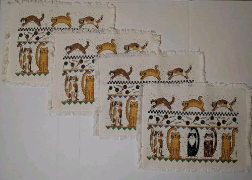 4 Vintage B&D 1990's Cat Placemats
