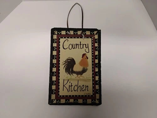 Jo Moulton Country Kitchen Slate Sign Rooster Hen Plaque Farmhouse Decor