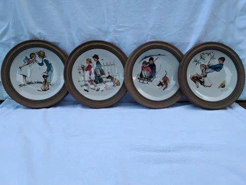 1972 Four Seasons Norman Rockwell Wall Plaque Plates