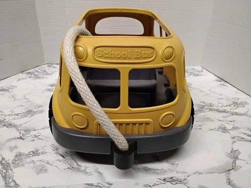 Green Toys Recycled Plastic School Bus Wagon Pull Toy