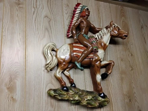 MCM Native American Chieftain Wall Plaque