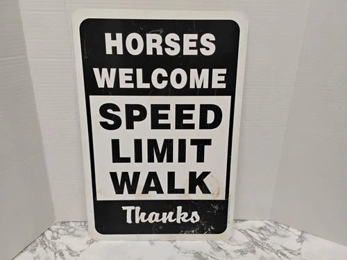 Aluminum Horses Welcome Speed Limit Barn Stable Decor