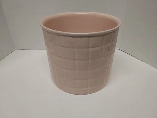 Vintage Haeger Pink Quilted Ceramic Planter Vase Flower Pot