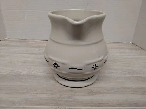 Vintage Longaberger Pottery Woven Traditions Blue Pitcher 1 Quart 32 oz