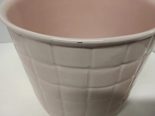 Vintage Haeger Pink Quilted Ceramic Planter Vase Flower Pot