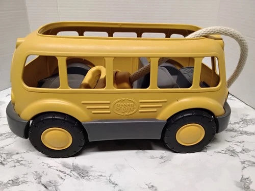 Green Toys Recycled Plastic School Bus Wagon Pull Toy
