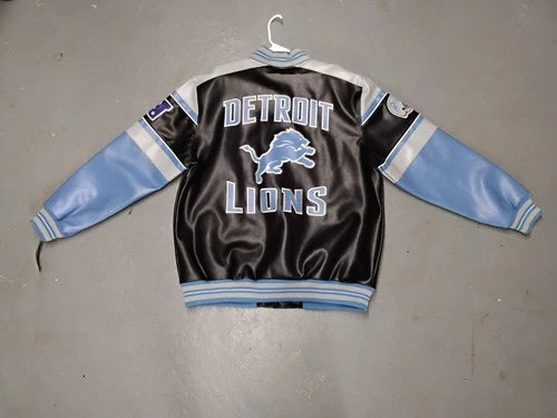 2XL Leather Detriot Lions Coat with Tags