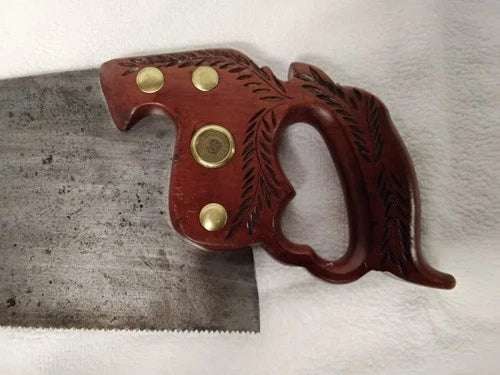 Antique Henry Disston & Sons D-8 Handsaw, Let-In Handle, C. 1890s-1920
