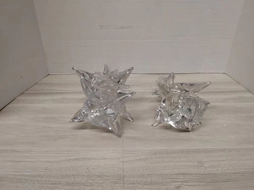 2 Vintage Festive Glass Christmas Tress
