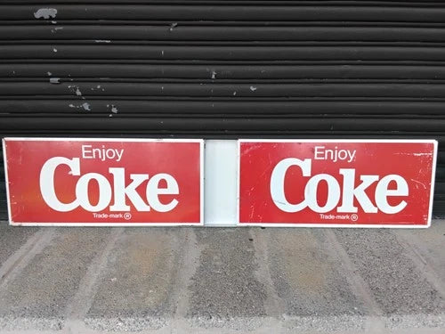 Vintage 1970s 3 Sided Coca Cola Sign