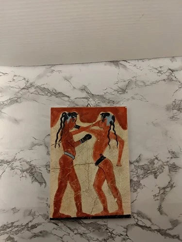 Akrotiri Boxer Fresco (AKA  "Boxing Children") Souvenir Wall Plaque