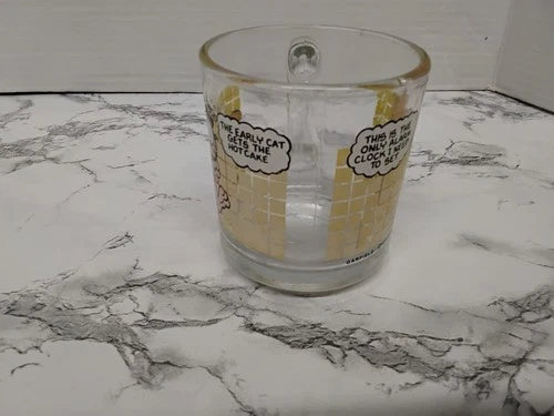 Vintage 1978 Garfield McDonald's Glass Mug Cartoon/Advertisement