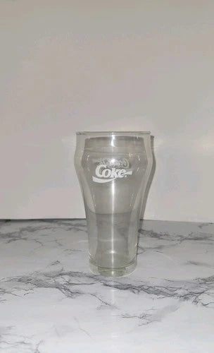 Coca-Cola Set of 8 Clear Glasses Soda Theme Branded Drinkware Advertising Sign