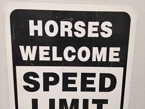 Aluminum Horses Welcome Speed Limit Barn Stable Decor
