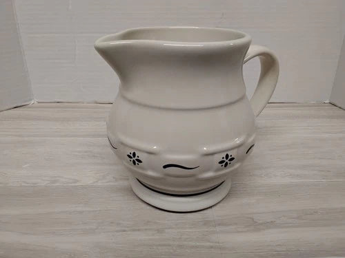 Vintage Longaberger Pottery Woven Traditions Blue Pitcher 1 Quart 32 oz