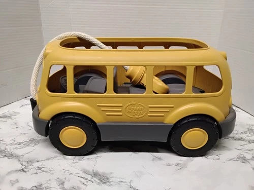 Green Toys Recycled Plastic School Bus Wagon Pull Toy