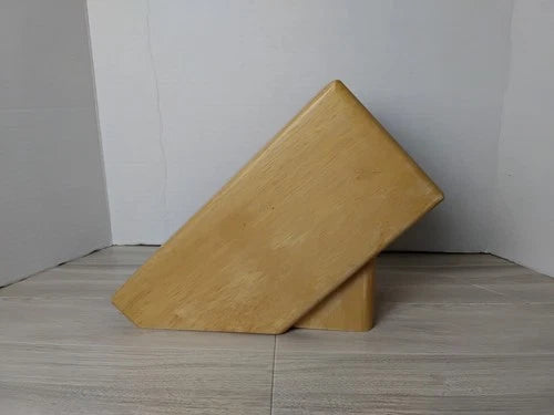 8 Slot Wooden Knife Storage Block With Square Accessory Hole