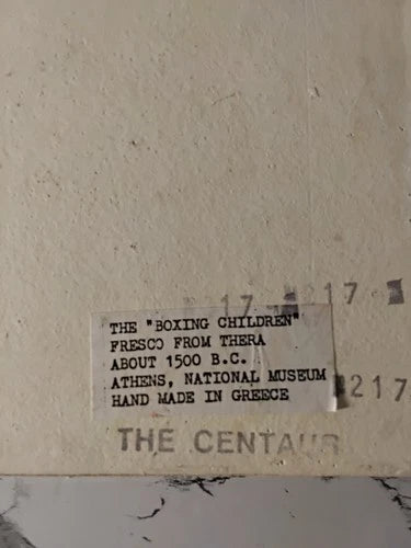 Akrotiri Boxer Fresco (AKA  "Boxing Children") Souvenir Wall Plaque