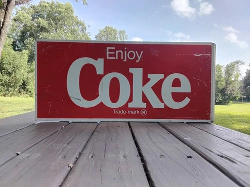 Vintage 1970s 3 Sided Coca Cola Sign