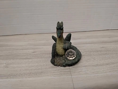 Collectible Ceramatic World 2000 Green Dragon Figurine